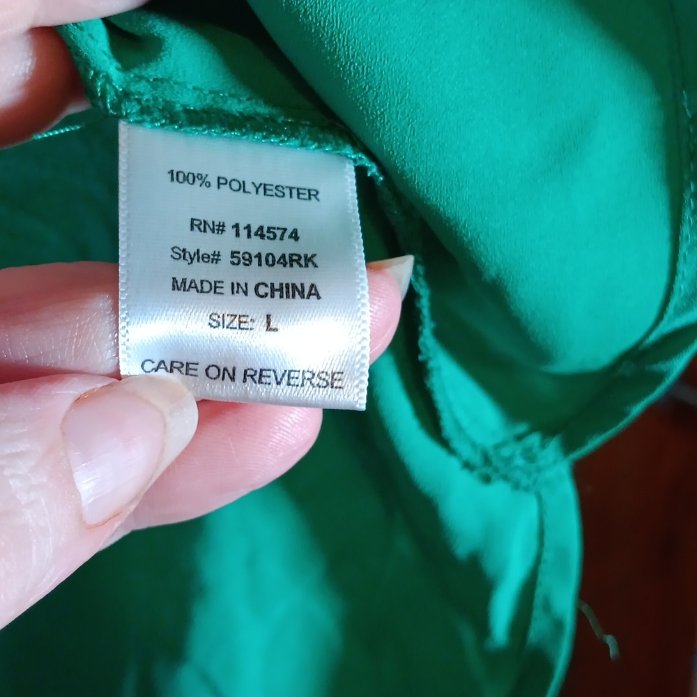 Ro & De Green Sleeveless Blouse - L - Picture 3 of 3